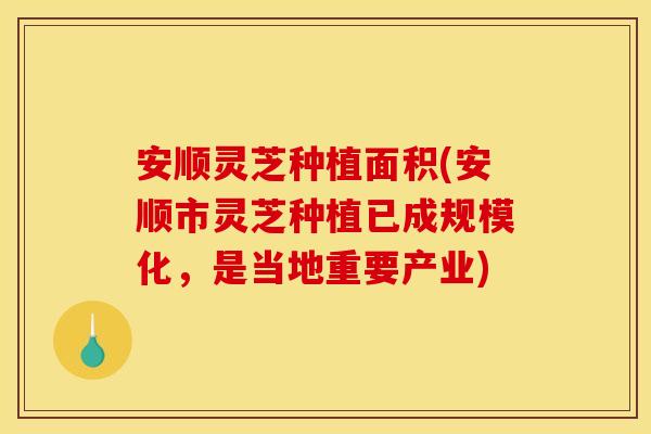安顺灵芝种植面积(安顺市灵芝种植已成规模化,是当地重要产业)