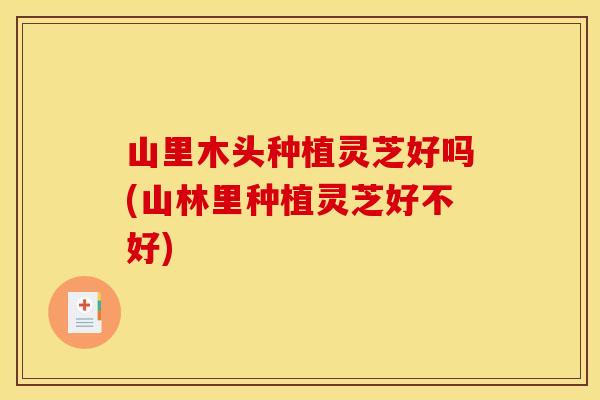 山里木头种植灵芝好吗(山林里种植灵芝好不好)