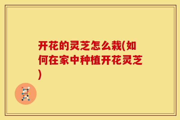 开花的灵芝怎么栽(如何在家中种植开花灵芝)
