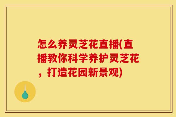 怎么养灵芝花直播(直播教你科学养护灵芝花,打造花园新景观)
