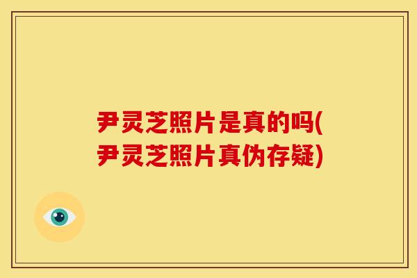 尹灵芝照片是真的吗(尹灵芝照片真伪存疑)