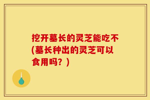 挖开墓长的灵芝能吃不(墓长种出的灵芝可以食用吗?)