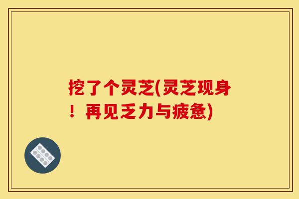 挖了个灵芝(灵芝现身!再见乏力与疲惫)