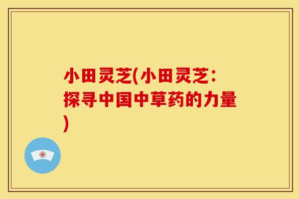 小田灵芝(小田灵芝:探寻中国中草药的力量)