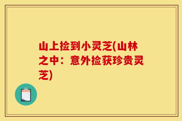 山上捡到小灵芝(山林之中：意外捡获珍贵灵芝)
