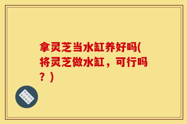 拿灵芝当水缸养好吗(将灵芝做水缸,可行吗?)