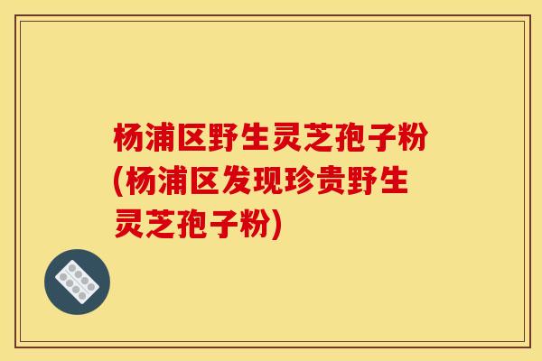杨浦区野生灵芝孢子粉(杨浦区发现珍贵野生灵芝孢子粉)