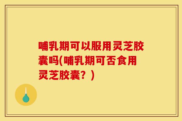 哺乳期可以服用灵芝胶囊吗(哺乳期可否食用灵芝胶囊？)