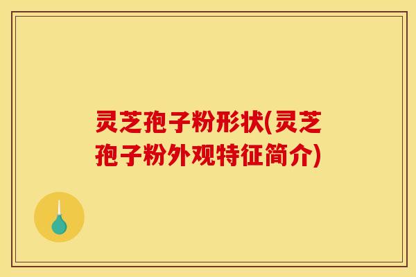 灵芝孢子粉形状(灵芝孢子粉外观特征简介)