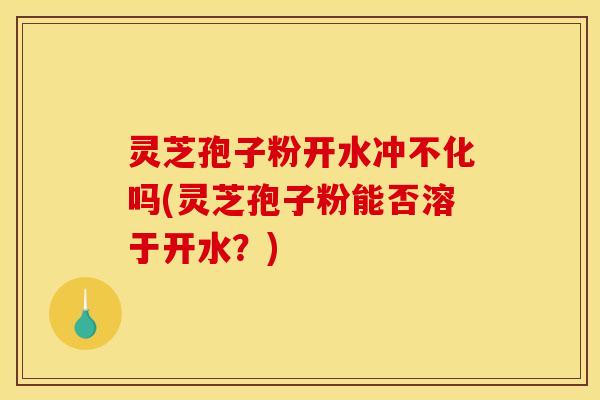 灵芝孢子粉开水冲不化吗(灵芝孢子粉能否溶于开水？)