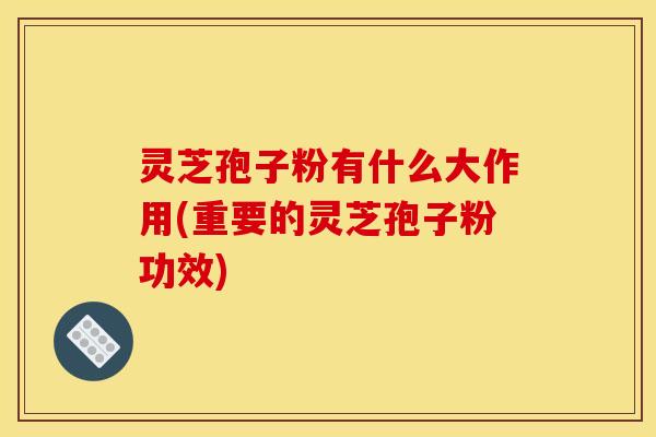 灵芝孢子粉有什么大作用(重要的灵芝孢子粉功效)