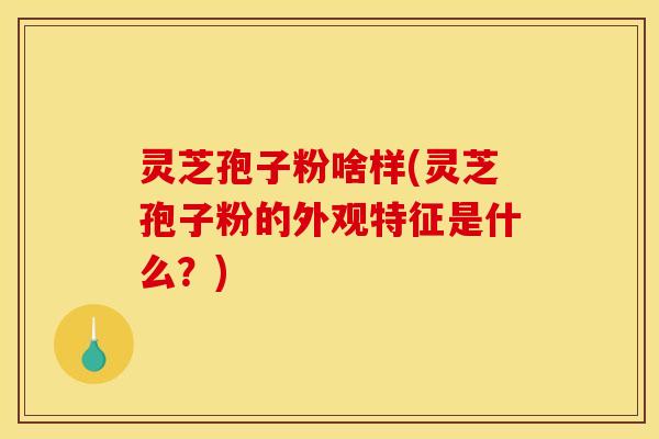 灵芝孢子粉啥样(灵芝孢子粉的外观特征是什么?)
