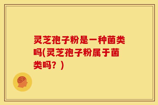 灵芝孢子粉是一种菌类吗(灵芝孢子粉属于菌类吗?)