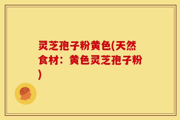 灵芝孢子粉黄色(天然食材:黄色灵芝孢子粉)