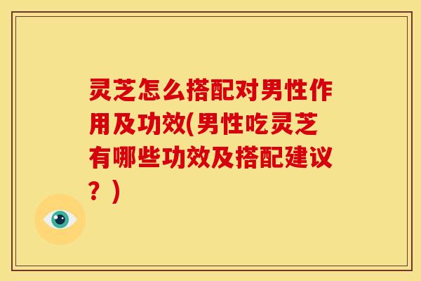 灵芝怎么搭配对男性作用及功效(男性吃灵芝有哪些功效及搭配建议？)