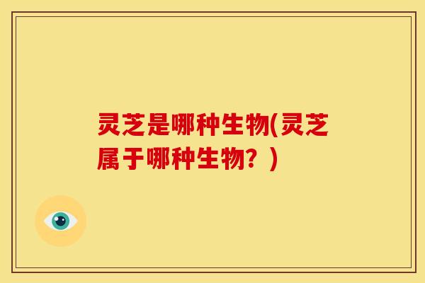 灵芝是哪种生物(灵芝属于哪种生物?)