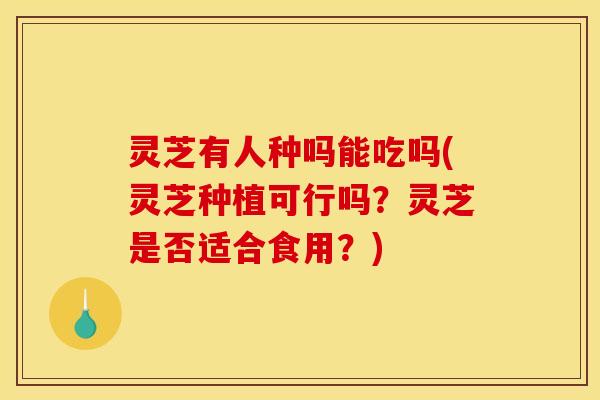 灵芝有人种吗能吃吗(灵芝种植可行吗？灵芝是否适合食用？)