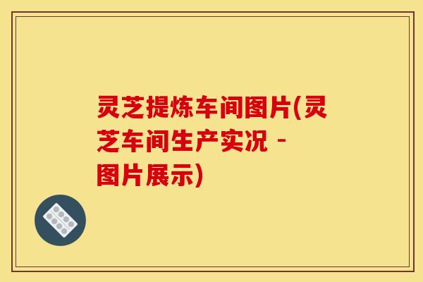 灵芝提炼车间图片(灵芝车间生产实况 - 图片展示)
