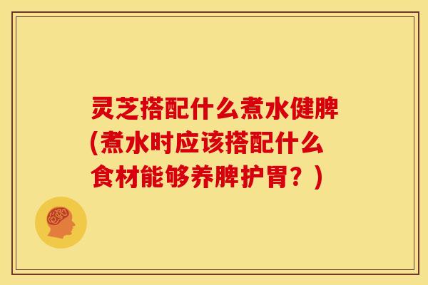 灵芝搭配什么煮水健脾(煮水时应该搭配什么食材能够养脾护胃？)