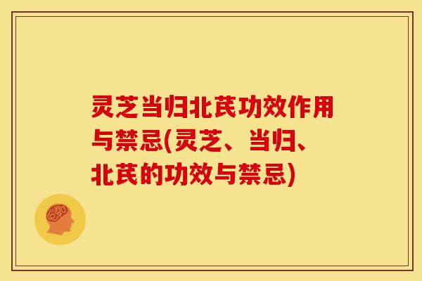 灵芝当归北芪功效作用与禁忌(灵芝、当归、北芪的功效与禁忌)