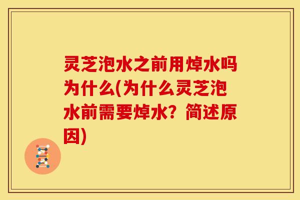 灵芝泡水之前用焯水吗为什么(为什么灵芝泡水前需要焯水？简述原因)