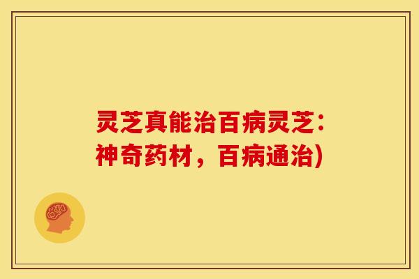 灵芝真能治百病灵芝:神奇药材,百病通治)