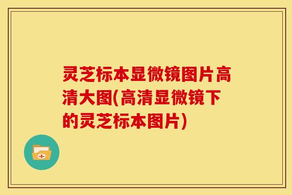 灵芝标本显微镜图片高清大图(高清显微镜下的灵芝标本图片)