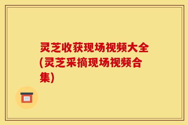 灵芝收获现场视频大全(灵芝采摘现场视频合集)