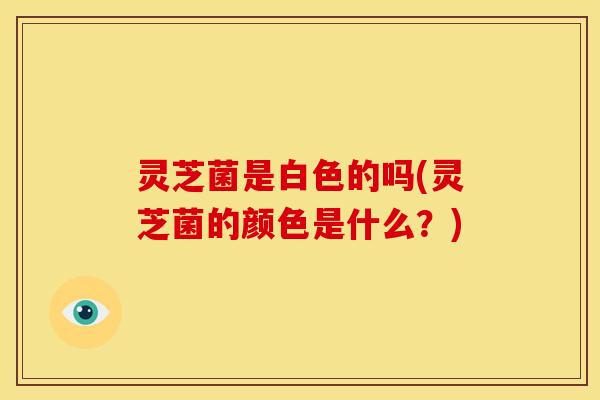 灵芝菌是白色的吗(灵芝菌的颜色是什么？)
