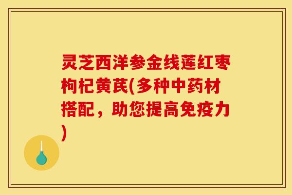 灵芝西洋参金线莲红枣枸杞黄芪(多种中药材搭配,助您提高免疫力)
