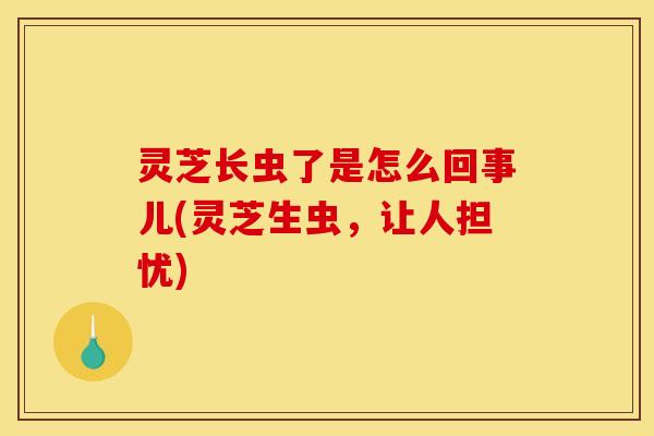 灵芝长虫了是怎么回事儿(灵芝生虫,让人担忧)