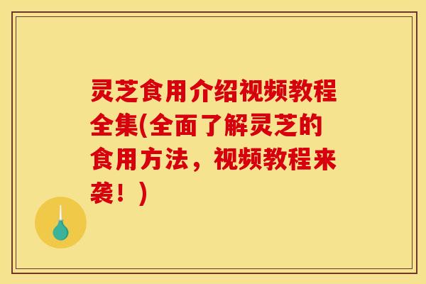 灵芝食用介绍视频教程全集(全面了解灵芝的食用方法,视频教程来袭!)