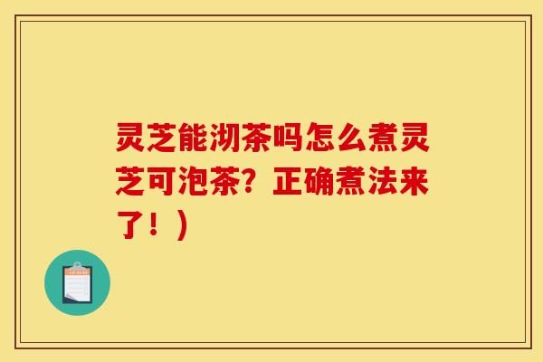 灵芝能沏茶吗怎么煮灵芝可泡茶?正确煮法来了!)