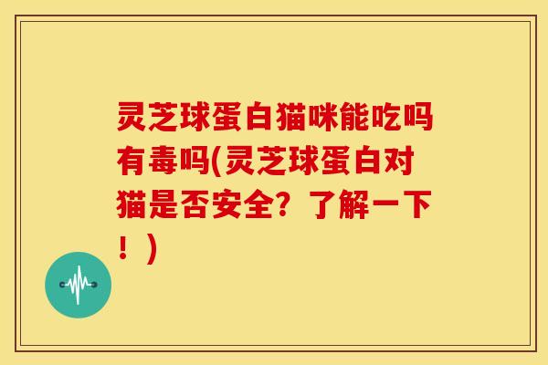 灵芝球蛋白猫咪能吃吗有毒吗(灵芝球蛋白对猫是否安全？了解一下！)