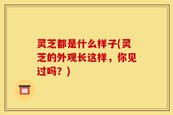 灵芝都是什么样子(灵芝的外观长这样,你见过吗?)