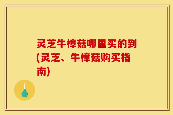 灵芝牛樟菇哪里买的到(灵芝、牛樟菇购买指南)