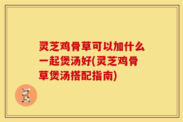 灵芝鸡骨草可以加什么一起煲汤好(灵芝鸡骨草煲汤搭配指南)
