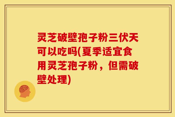 灵芝破壁孢子粉三伏天可以吃吗(夏季适宜食用灵芝孢子粉，但需破壁处理)