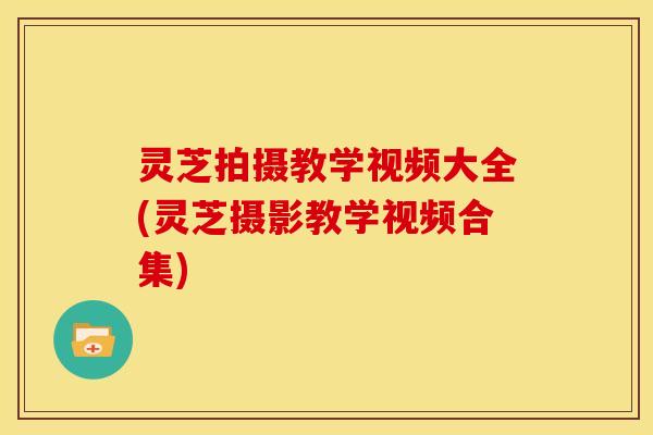 灵芝拍摄教学视频大全(灵芝摄影教学视频合集)