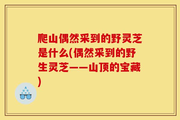爬山偶然采到的野灵芝是什么(偶然采到的野生灵芝——山顶的宝藏)