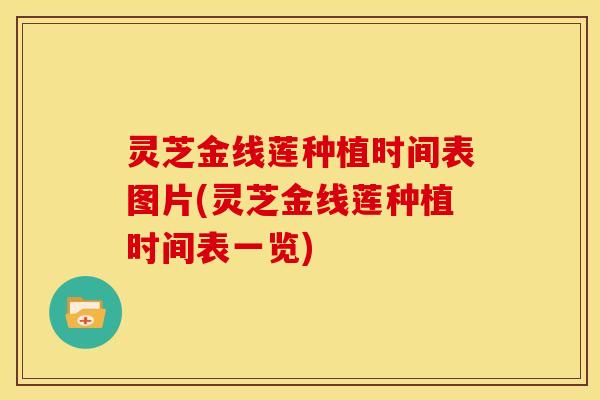 灵芝金线莲种植时间表图片(灵芝金线莲种植时间表一览)