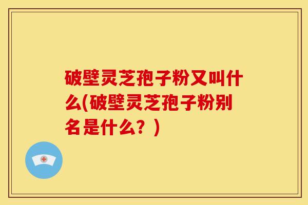 破壁灵芝孢子粉又叫什么(破壁灵芝孢子粉别名是什么？)