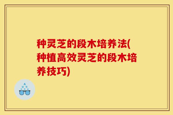 种灵芝的段木培养法(种植高效灵芝的段木培养技巧)