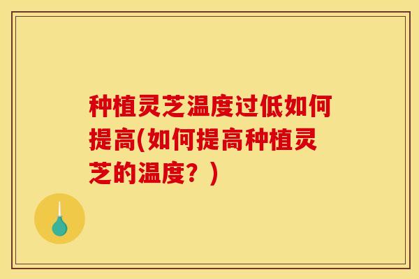 种植灵芝温度过低如何提高(如何提高种植灵芝的温度？)