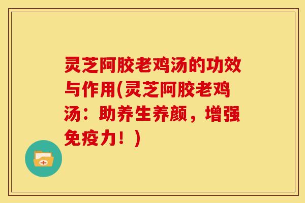 灵芝阿胶老鸡汤的功效与作用(灵芝阿胶老鸡汤：助养生养颜，增强免疫力！)