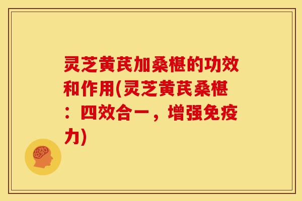 灵芝黄芪加桑椹的功效和作用(灵芝黄芪桑椹:四效合一,增强免疫力)