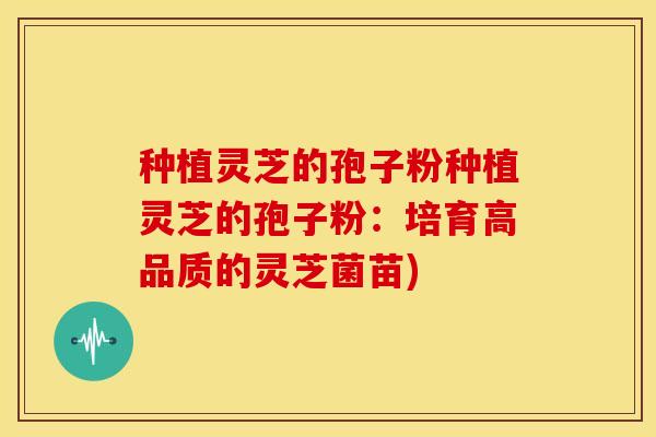种植灵芝的孢子粉种植灵芝的孢子粉:培育高品质的灵芝菌苗)