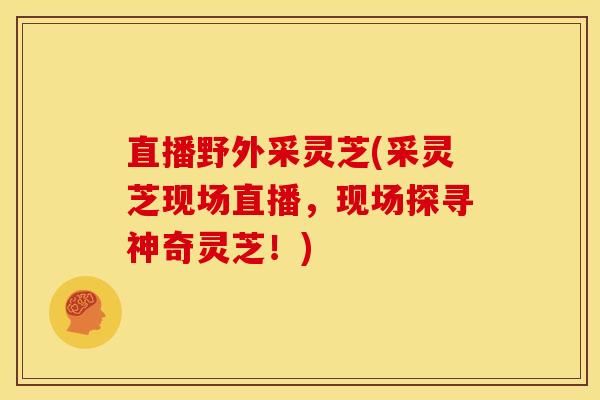 直播野外采灵芝(采灵芝现场直播,现场探寻神奇灵芝!)