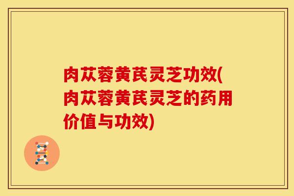 肉苁蓉黄芪灵芝功效(肉苁蓉黄芪灵芝的药用价值与功效)