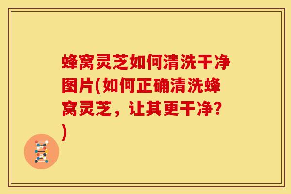 蜂窝灵芝如何清洗干净图片(如何正确清洗蜂窝灵芝,让其更干净?)